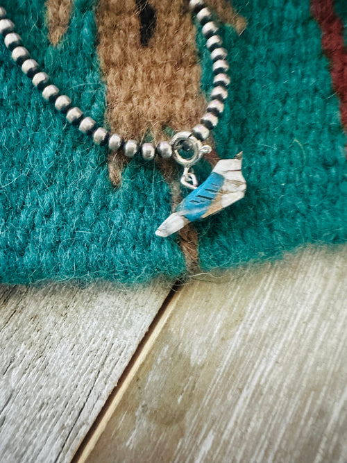 Navajo Hand Carved Blue Mojave Bird Charm