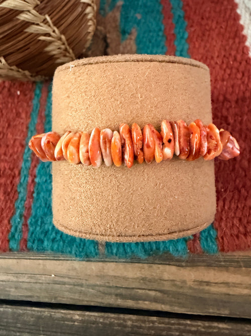 Handcrafted Orange Spiny Oyster Beaded Bracelet