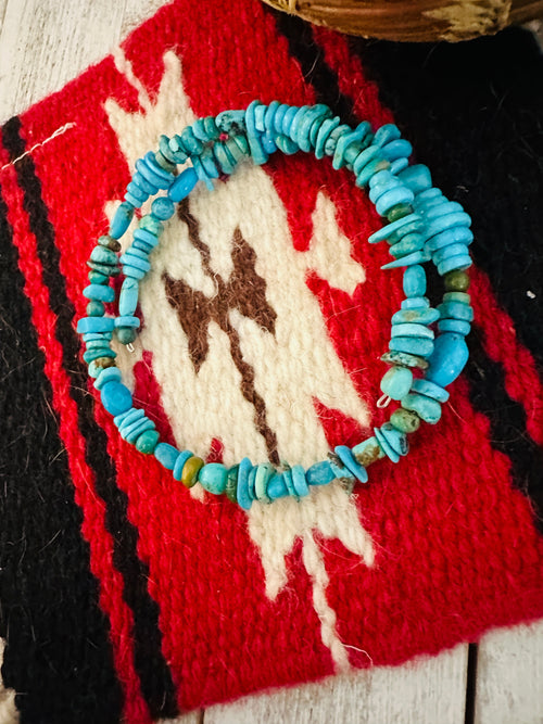 Navajo Turquoise Beaded Wrap Bracelet