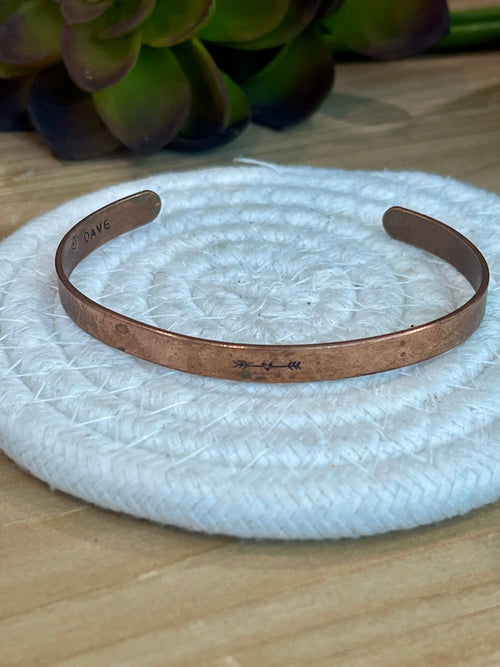 Vintage Handmade Dare To Lead Copper Cuff