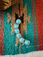 Navajo Sterling Silver & Turquoise Ear Cuff Signed