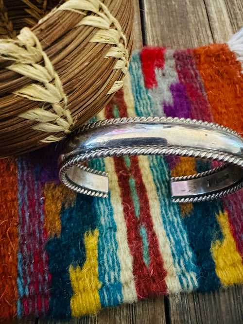 Handcrafted Old Pawn Sterling Silver Cuff Bracelet