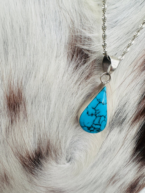 Old Pawn Handcrafted Sterling Silver, Coral and Turquoise Double Sided Necklace