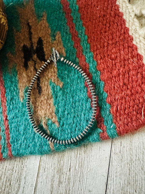 Navajo 3mm Saucer Sterling Silver Pearl Beaded Bracelet