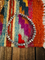 Handcrafted Sterling Silver Pearl 8” Beaded Bracelet