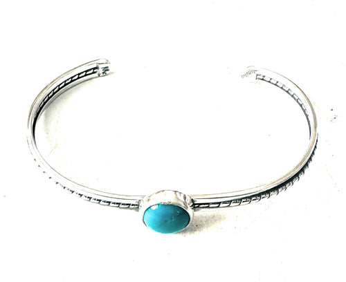 Navajo Sterling Silver & Turquoise Cuff Bracelet