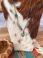 Old Pawn Handcrafted Sterling Silver and Turquoise Necklace