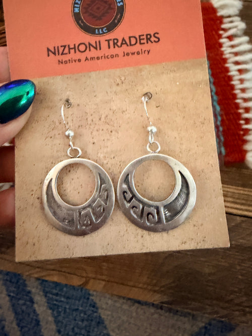 Handcrafted Old Pawn Sterling Silver Overlay Dangle Earrings