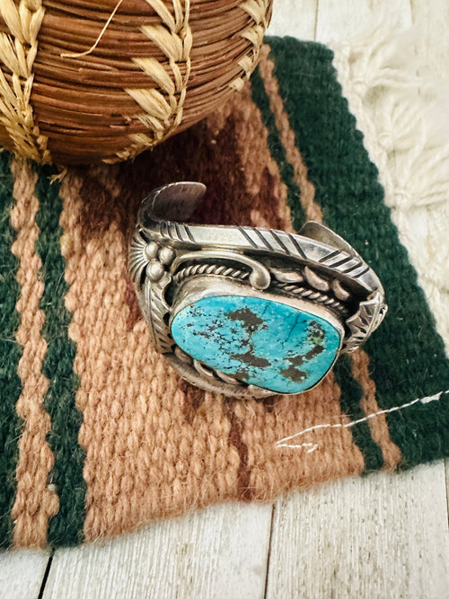 Old Pawn Navajo Turquoise & Sterling Silver Cuff Bracelet