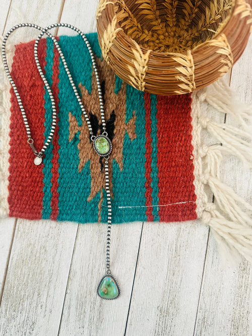 Navajo Sterling Silver & Sonoran Mountain Turquoise Beaded Necklace