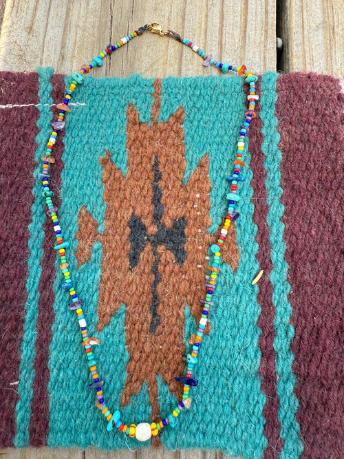 “The Golden Collection” Beaded Bliss Handmade Beaded Necklace 16” STYLE 7