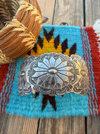 Handcrafted Old Pawn Sterling Silver Concho Cuff Bracelet
