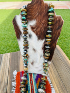 Handcrafted Royston Turquoise & Sterling Silver Beaded Necklace