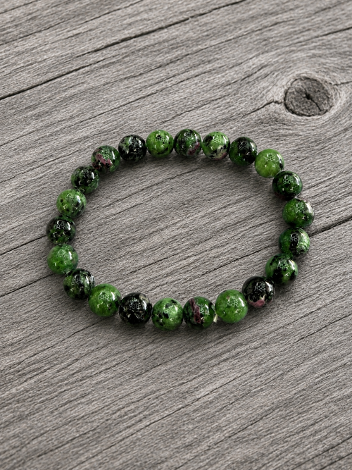 Ruby Zoisite 8mm Beaded Stretch Bracelet