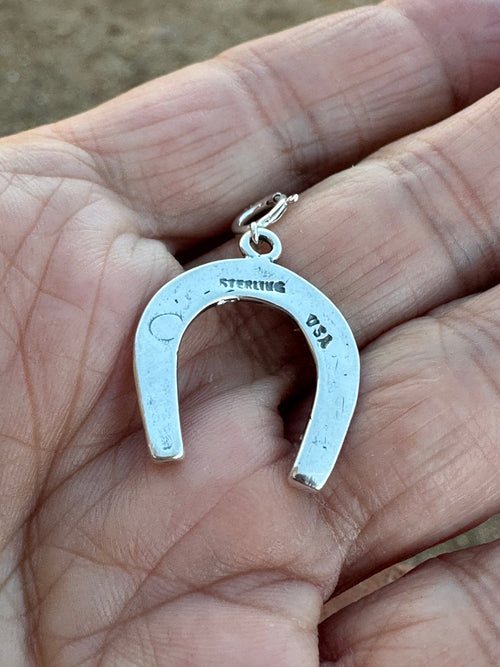 Navajo Crafted Sterling Silver Horseshoe Charm