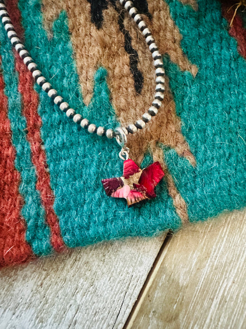 Navajo Hand Carved Rose Dahlia Eagle Charm