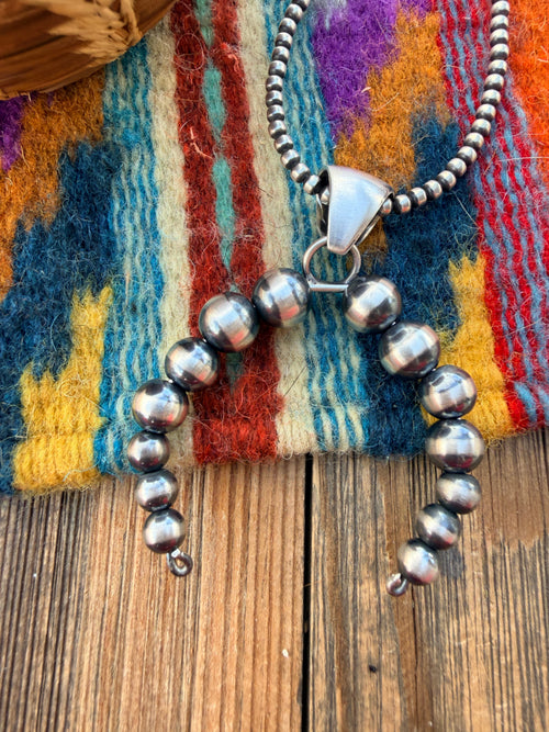 Handcrafted Sterling Silver Pearl Beaded Naja Pendant