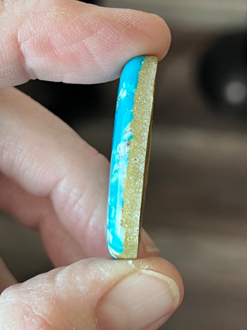 Teal Kingman Turquoise Cabochon, K001