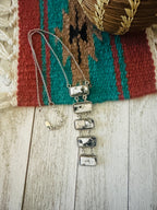 Handmade Sterling Silver & White Buffalo Lariat Necklace