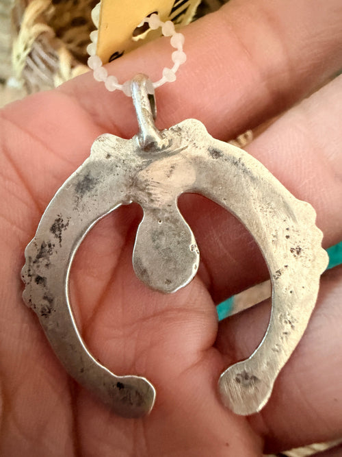 Old Pawn Handcrafted Turquoise and Sterling Silver Naja Pendant