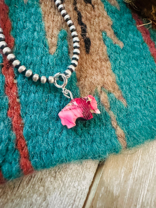 Navajo Hand Carved Rose Dahlia Buffalo Charm