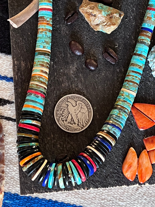 Ronald Chavez Handcrafted Multistone Heishi Beaded Santo Domingo Necklace, #2