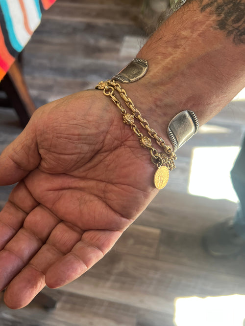 Hand Forged Old Pawn Sterling Silver Ingot Cuff Bracelet by Santa Fe Artist, Buffalo: The Concho