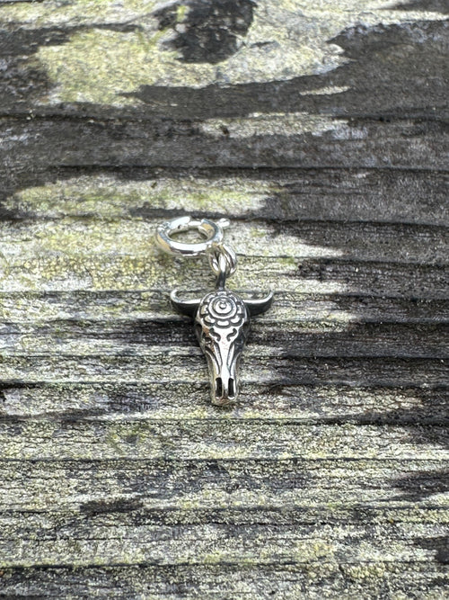 Sterling Silver Mini Steer Head Charm