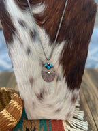 Old Pawn Handcrafted Turquoise & Sterling Silver Necklace