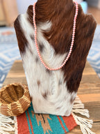 Handcrafted 5mm Queen Pink Conch 18” Beaded Necklace
