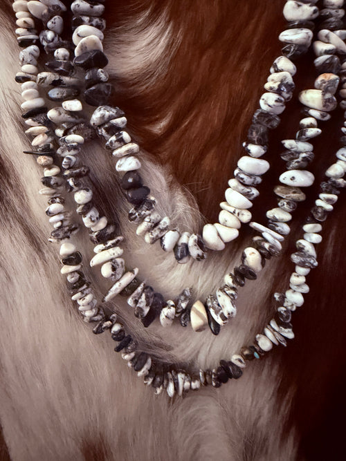 Handcrafted White Buffalo & Sterling Silver Beaded Necklace