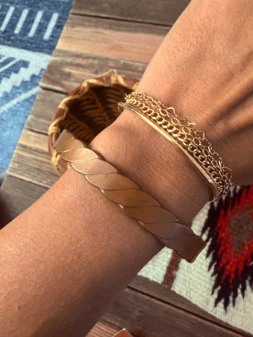 Old Pawn Vintage Handcrafted Twisted Copper Cuff Bracelet