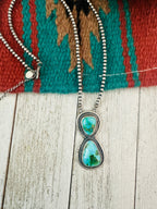 Navajo Sterling Silver & Sonoran Mountain Turquoise Beaded Necklace