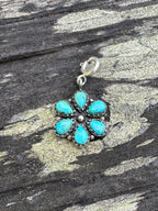 Sterling Silver and Turquoise Flower Charm