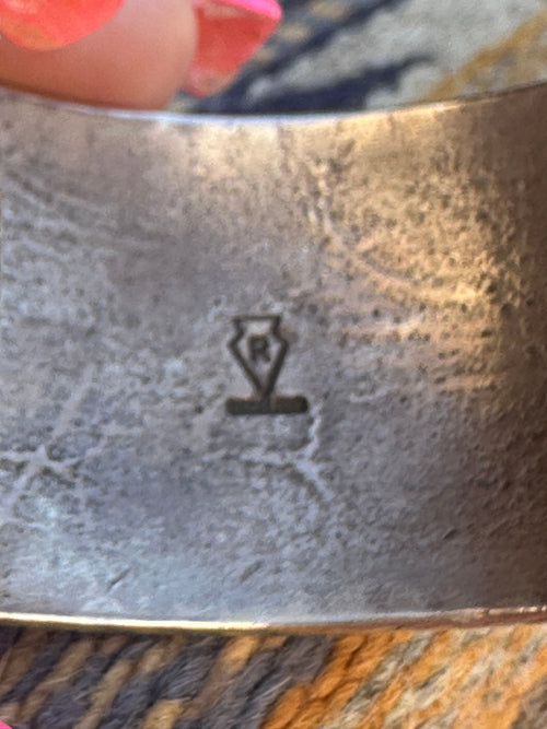Old Pawn Ernest Rangel Sterling Silver Repousse Cuff