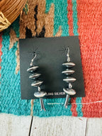 Navajo Sterling Silver Pearl Blossom Dangle Earrings