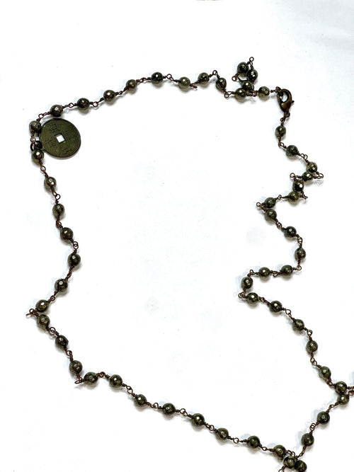 Vintage Handmade Copper Beaded Necklace