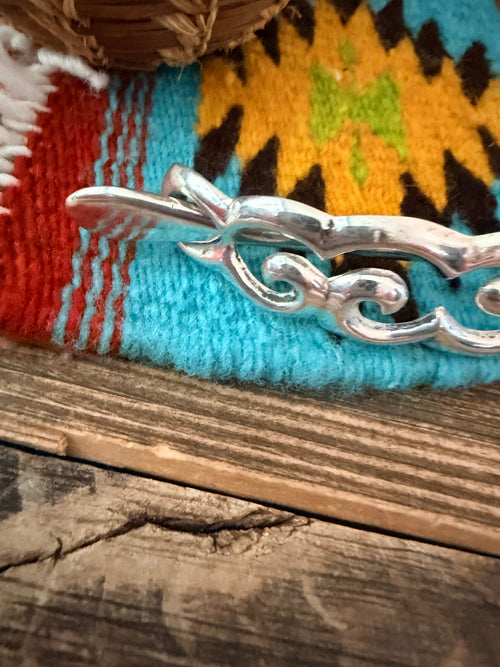 Handcrafted Old Pawn Sterling Silver Hair Pin by Frank Chee