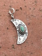 Sterling Silver Turquoise Moon Charm