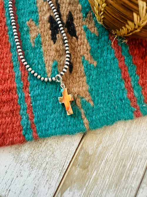 Navajo Hand Carved Spice Cross Charm