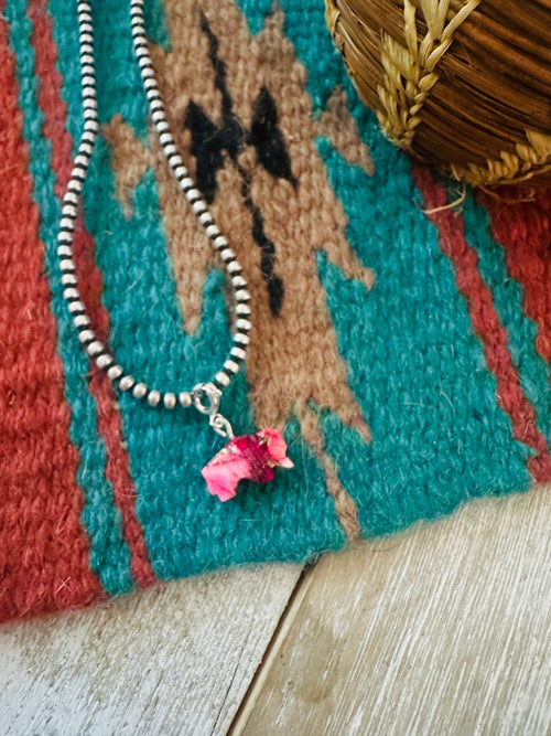 Navajo Hand Carved Rose Dahlia Buffalo Charm