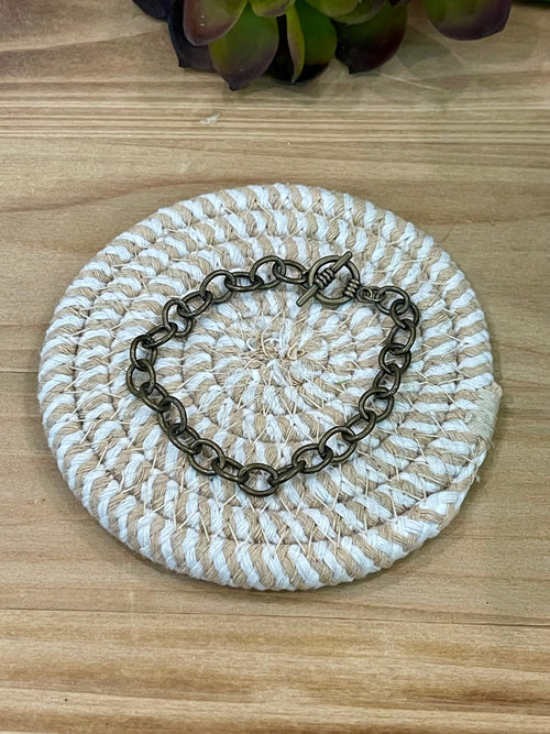 Vintage Handmade Copper Chain Bracelet