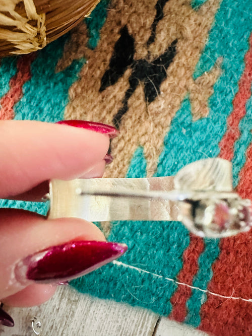 Navajo Purple Spiny & Sterling Silver Hoop Earrings