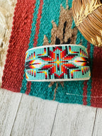 Navajo Made Beaded Leather Bracelet