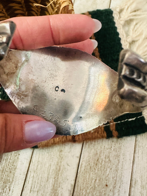 Old Pawn Navajo Turquoise & Sterling Silver Cuff Bracelet