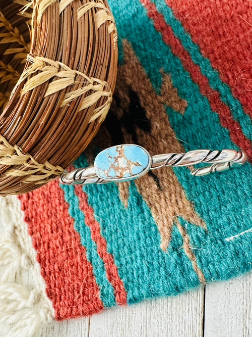 Navajo Sterling Silver & Golden Hills Turquoise Cuff Bracelet