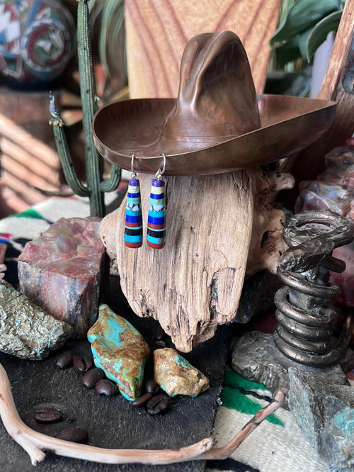 Santo Domingo Layered Multistone Earrings by Ronald Chavez, Stacked Gems #2