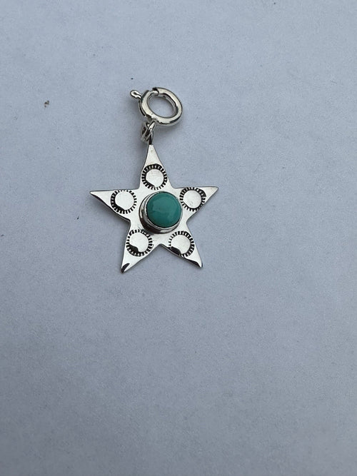 Sterling Silver and Turquoise Star Charm