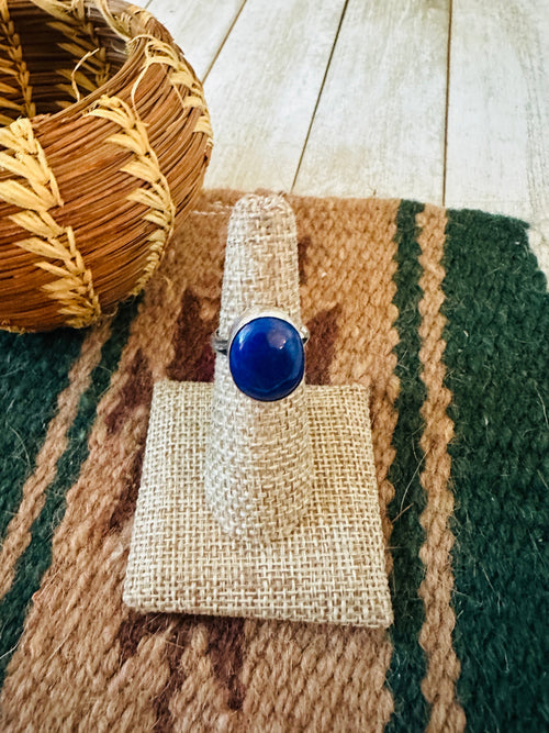 Old Pawn Navajo Sterling Silver & Lapis Ring Size 6
