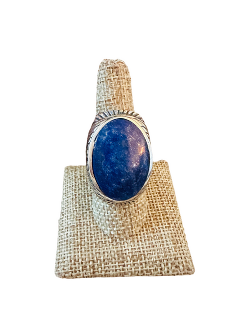 Old Pawn Navajo Sterling Silver & Lapis Men’s Ring Size 8.75